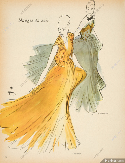 Molyneux Jeanne Lanvin Nuages Du Soir Evening Gown Ren