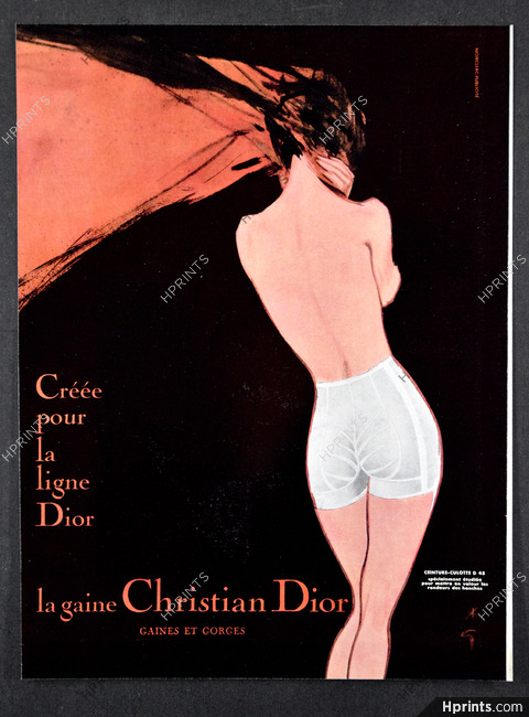 Christian Dior Lingerie Ren Gruau Ceinture Culotte D