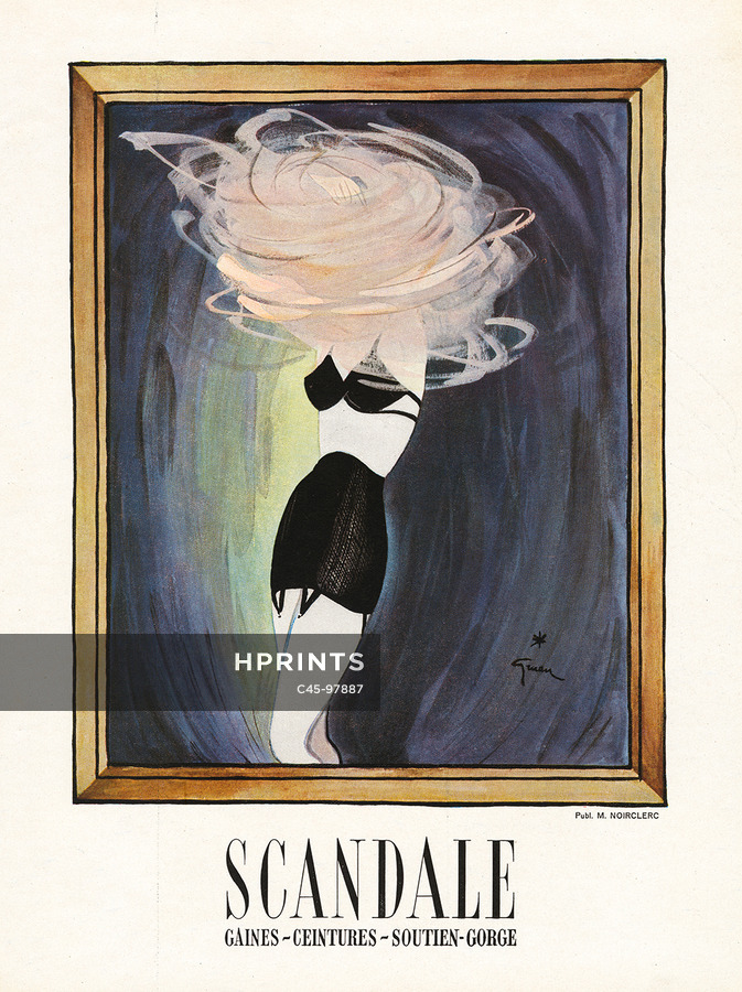 Brassiere, Lingerie — Vintage original prints and images