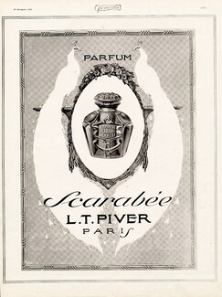 Piver (Perfumes) 1912 Scarabée, Art Nouveau Style, Peacock