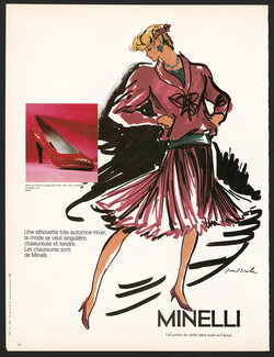 Minelli (Shoes) 1982 Paul Isola, Fashion Illustration