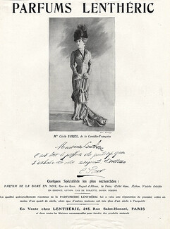 Lenthéric 1909 Cecile Sorel Autograph