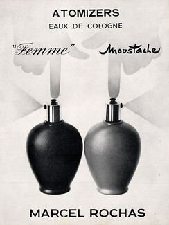 Marcel Rochas (Perfumes) 1951 Atomizer Femme & Moustache
