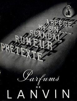 Lanvin (Perfumes) 1938 Arpège, Rumeur, Prétexte, Scandal, My Sin