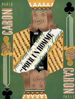 Caron (Perfumes) 1941 Pour un Homme, Playing Cards (version Roi de Trèfle, Clubs)