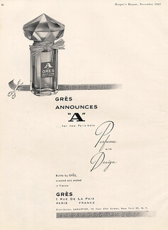 Grès (Perfumes) 1947 Announces "A"