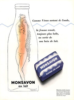 Monsavon (Soap) 1950 Nude, Georges Lepape