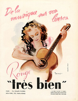 Rouge "Très Bien" (Lipstick) 1945 Guitariste, Brénot