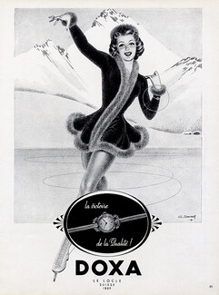 Doxa (Watches) 1949 Ice Skater, Charles Lemmel