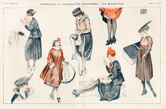 Léonnec 1917 Les Midinettes, Elegantes Parisiennes, Hatbox