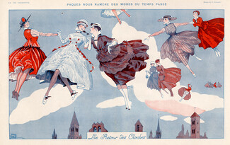Léonnec 1916 "Le Retour des Cloches" Flying Women, Easter Bells