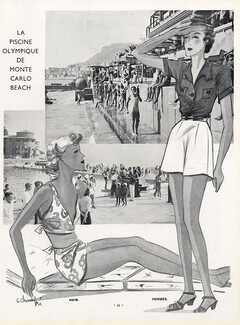 Hermès (Swimwear) & Jacques Heim 1934 Monte Carlo Swimming Pool, Schompré