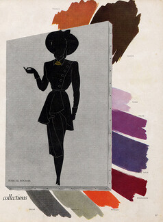 Marcel Rochas 1944 Fashion Illustration