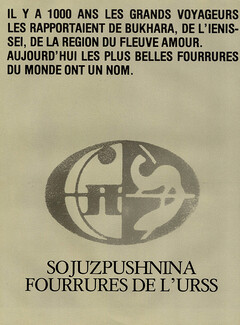 Sojuzpushnina 1977 Fourrures de l'urss, Label Russian Fur