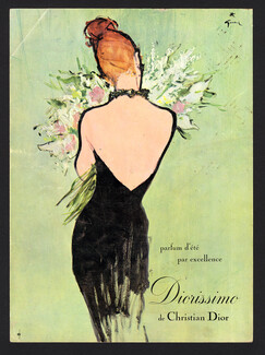 Christian Dior (Perfumes) 1963 Diorissimo, Parfum d'été par excellence, René Gruau