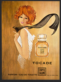 Coryse Salomé 1968 Tocade Perfume, Drawing M. Berthélémy
