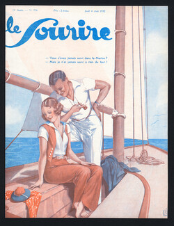 Georges Léonnec 1932 Le Sourire Cover, Yachting