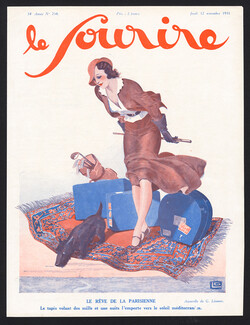 Le Rêve de la Parisienne, 1931 - Léonnec The Parisian's Dream, Flying Carpet, Le Sourire Cover