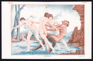 Une Bonne Capture, 1930 - Fabius Lorenzi Faun Captured by Nymphs, Le Sourire