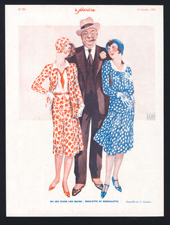 Du jeu plein les mains, 1930 - Georges Léonnec Rich Man Young Women