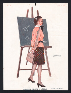 Claudine rentre à l'école, 1931 - Suzanne Meunier Le Sourire, Schoolgirl