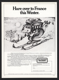 Air France Holidays 1978 Skiing Hare in France