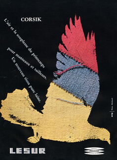 Lesur (Fabric) 1957 Corsik, Photo Molinard, Bird