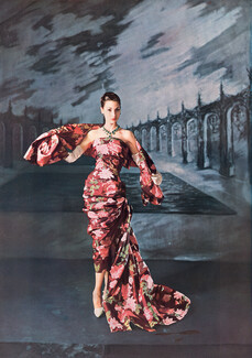 Christian Dior 1957 Roses Evening Dress, Staron