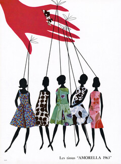 Amorella (Fabric) 1963 Rhodia, Puppeteer