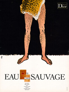 Christian Dior (Perfumes) 1971 Eau Sauvage Panther, René Gruau
