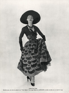 Christian Dior 1951 Robe de cocktail, Boléro, Lahondès, Embroidery