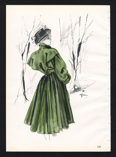 Mad Carpentier 1945 Winter Coat, René Gruau