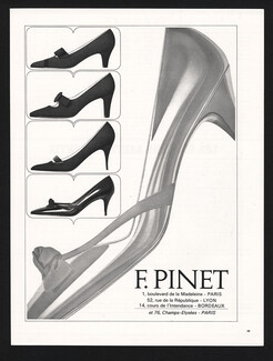 F. Pinet (Shoes) 1965 Adresse 76 Champs Elysées
