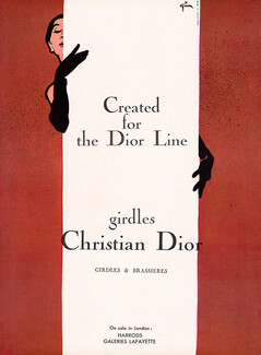 Christian Dior (Lingerie) 1955 René Gruau, Girdles Created for the Dior Line