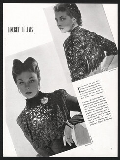 Balenciaga 1940 Jais, Boucheron (Clip, Earrings, Bracelet), Coiffure Guillaume