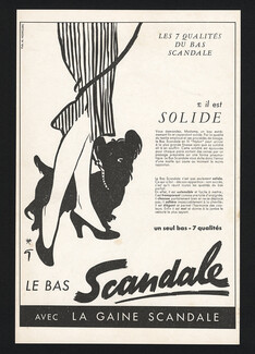 Scandale (Stockings) 1952 René Gruau, Dog