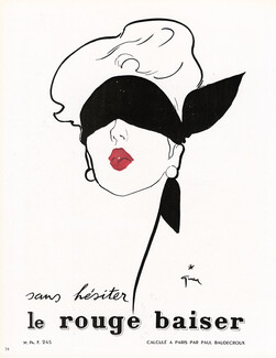 Rouge Baiser 1949 René Gruau (Scarf A), Lipstick