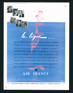Air France 1951 Cheval Batany, Portraits G. Reynal, Carven, Heim, Fath, Balmain, Dessès