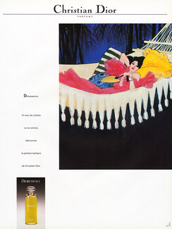 Christian Dior (Perfumes) 1981 Dioressence, Hammock, René Gruau