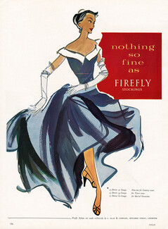 Firefly Stockings 1954 Fashion Illustration