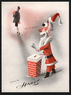 Hanes (Nylons) 1946 Ah! No Seams! Santa, Bobri