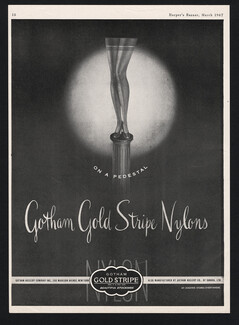 Gotham (Hosiery, Stockings) 1947 Gold Stripe Nylons