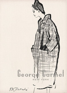 George Carmel 1957 René Bouché, Fashion Illustration
