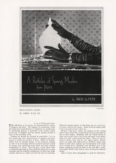 Chanel 1931 Black Elbow-length Gloves, Photo Baron de Meyer