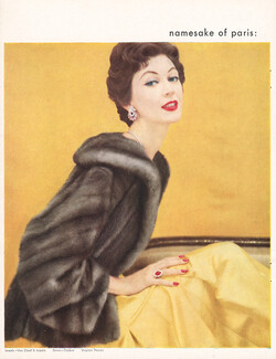 Emba Lutetia (Fur Clothing) 1955 Van Cleef & Arpels, Dress Trigère, Photo Virginia Thoren