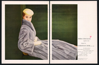 Christian Dior 1954 Fur Clothing, Emba Cerulean Sapphire Mink
