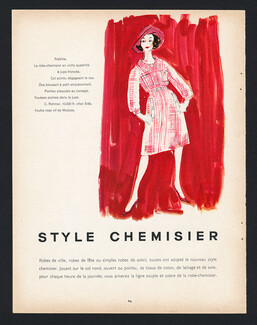Caroline Rohmer 1959 Albert Fau Robe Chemisier