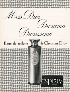 Christian Dior (Perfumes) 1962 Miss Dior, Diorissimo, Diorama, Spray