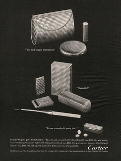Cartier (Fashion Goods) 1966 Gold Gifts, Carryall, Cigarette Holder, Case, Lighter...