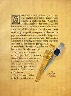 Rolex 1980 Cellini, L'Arte di Benvenuto Cellini (italian), 2 pages